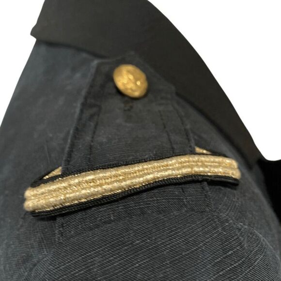 Smythe Military Style Jacket Black Fade Gold Embellished Button Up Blazer Size 2 - Picture 6 of 11